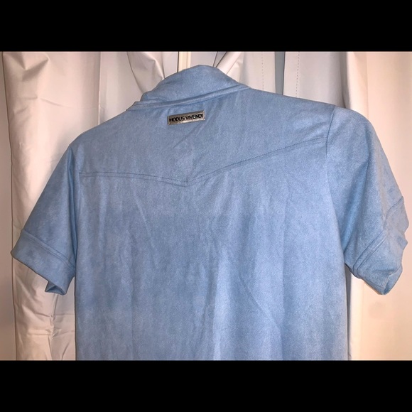 MODUS VIVENDI VEGAN SUEDE SHIRT LIGHT BLUE - Picture 8 of 8